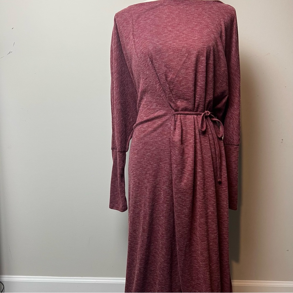 Caslon Red Cozy Long Sleeve Knit Wrap Dress